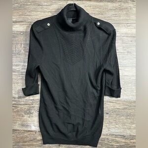 White House Black Market Men's Turtleneck Sweater - Black